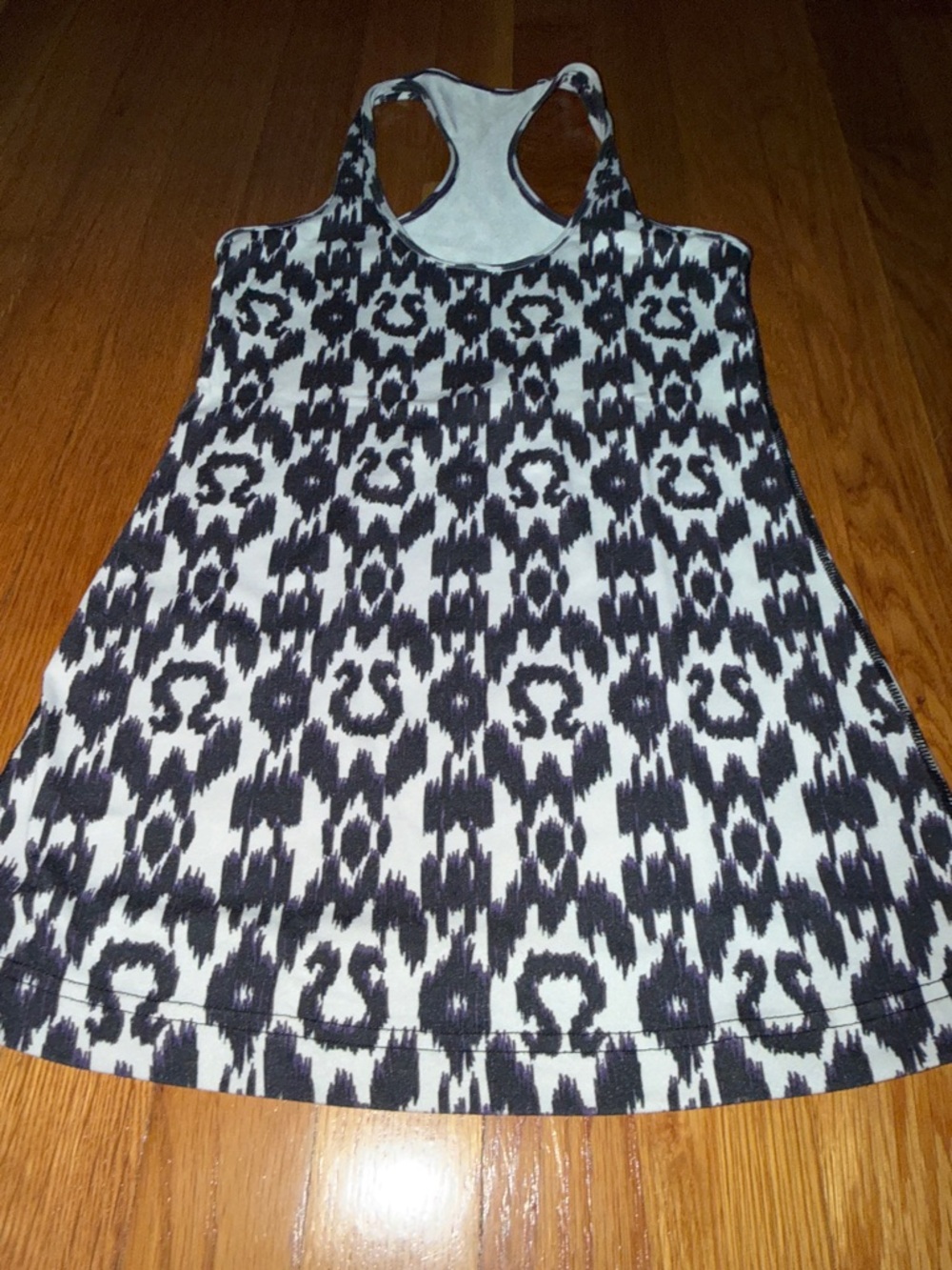 lululemon athletica Black and White (w/purple accent) Patterned Racerback Tank